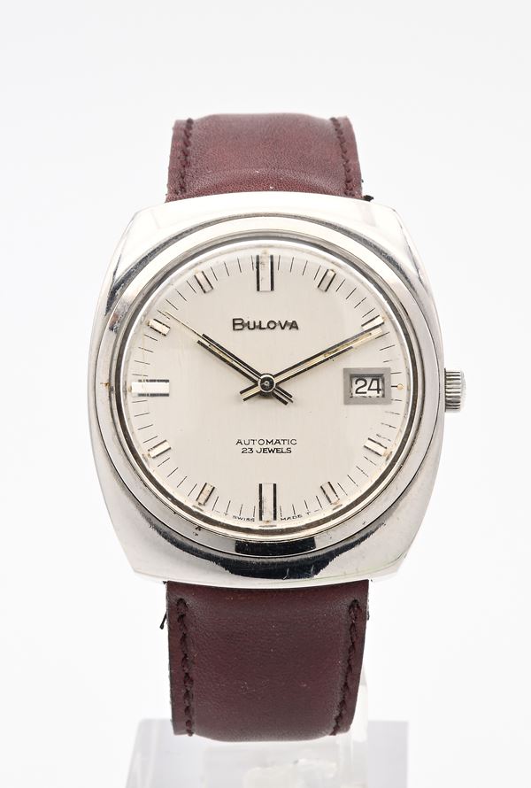 Bulova 687 Cal. 11 BLACD - Orologio da polso automatico da uomo con datario in acciaio. Fondello a vite