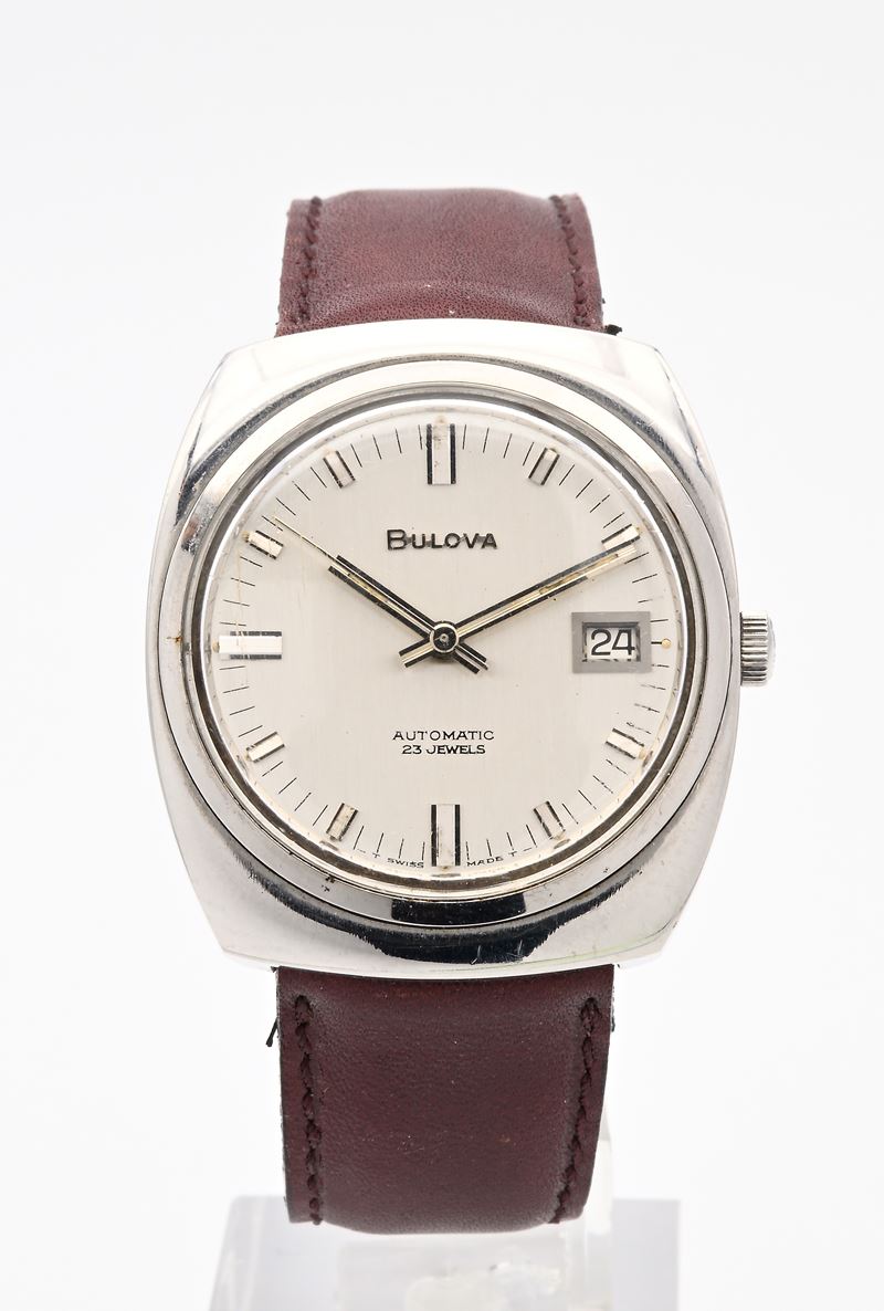 Bulova 687 Cal. 11 BLACD - Orologio da polso automatico da uomo con datario in acciaio. Fondello ...
