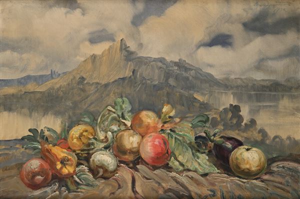 Natura morta con il Terminillo sullo sfondo