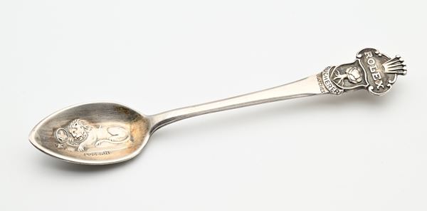 Cucchiaino in metallo argentato della Bucherer di Lucerna. Rivenditore ufficiale Rolex