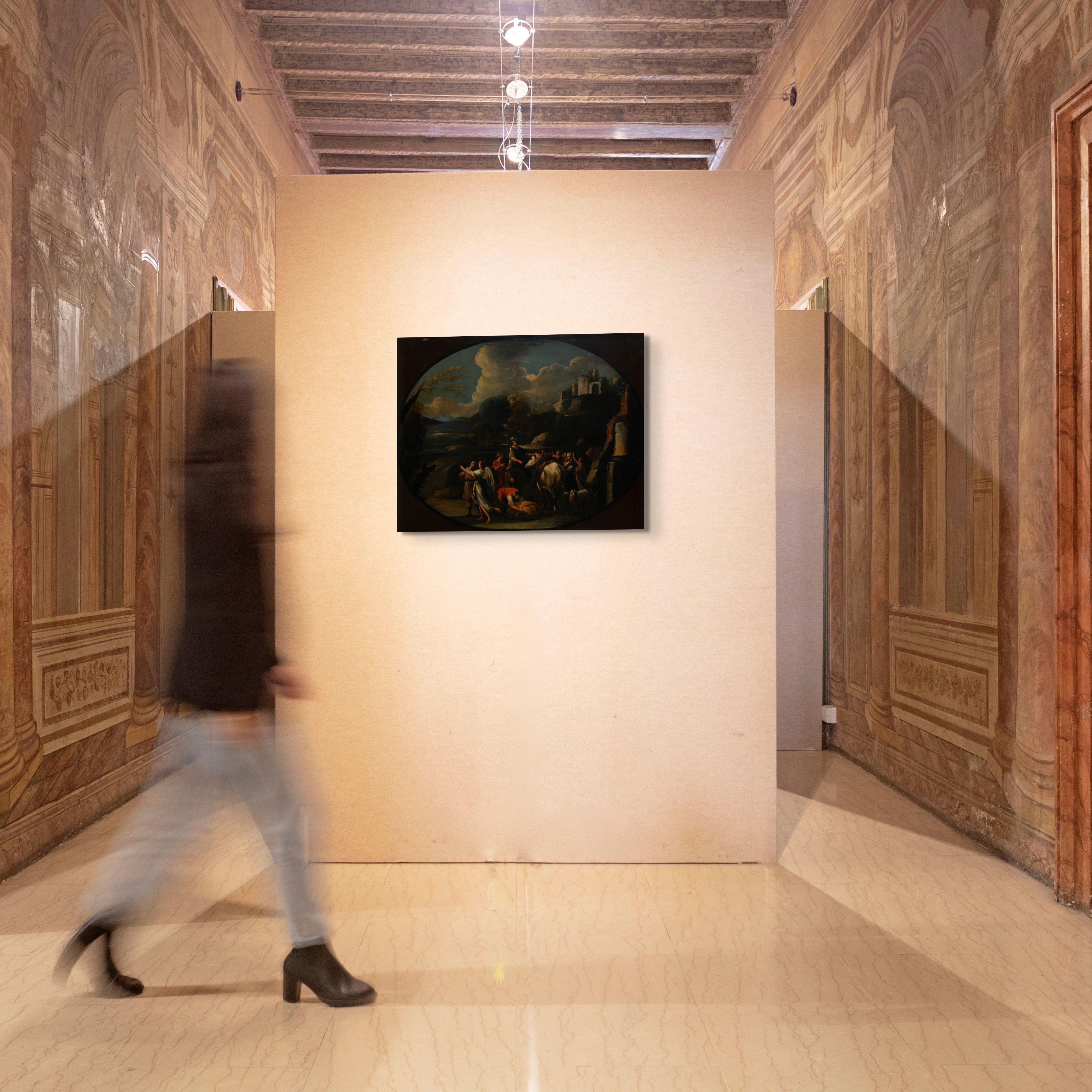 Pittore del XVIII Secolo - Viaggio di Tobia e l’Arcangelo Raffaele, olio su tela