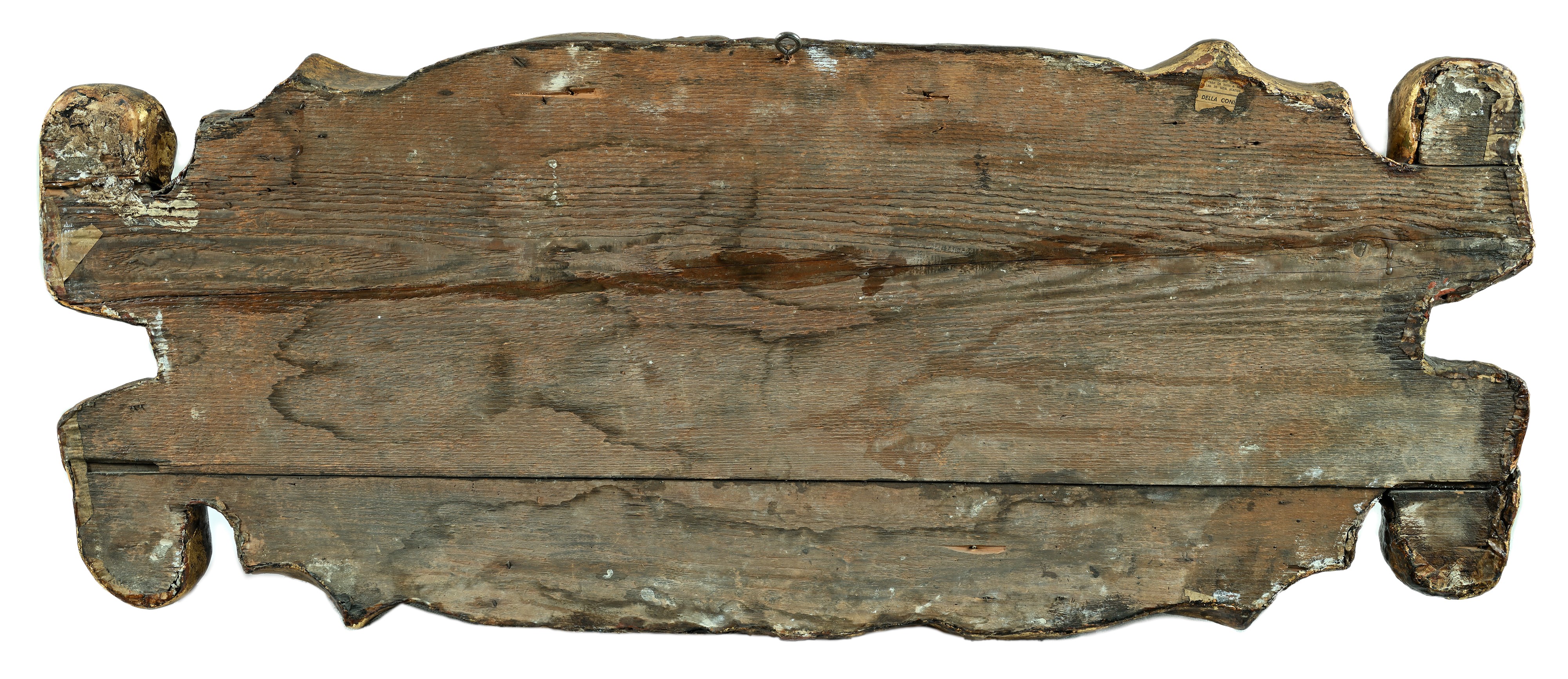 Pittore della Fine del XVIII Secolo - Sovrapporta con paesaggio fluviale, rovine e ponte, olio su...