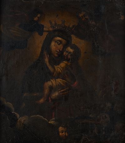 Incoronazione della Madonna col Bambino, olio su tela