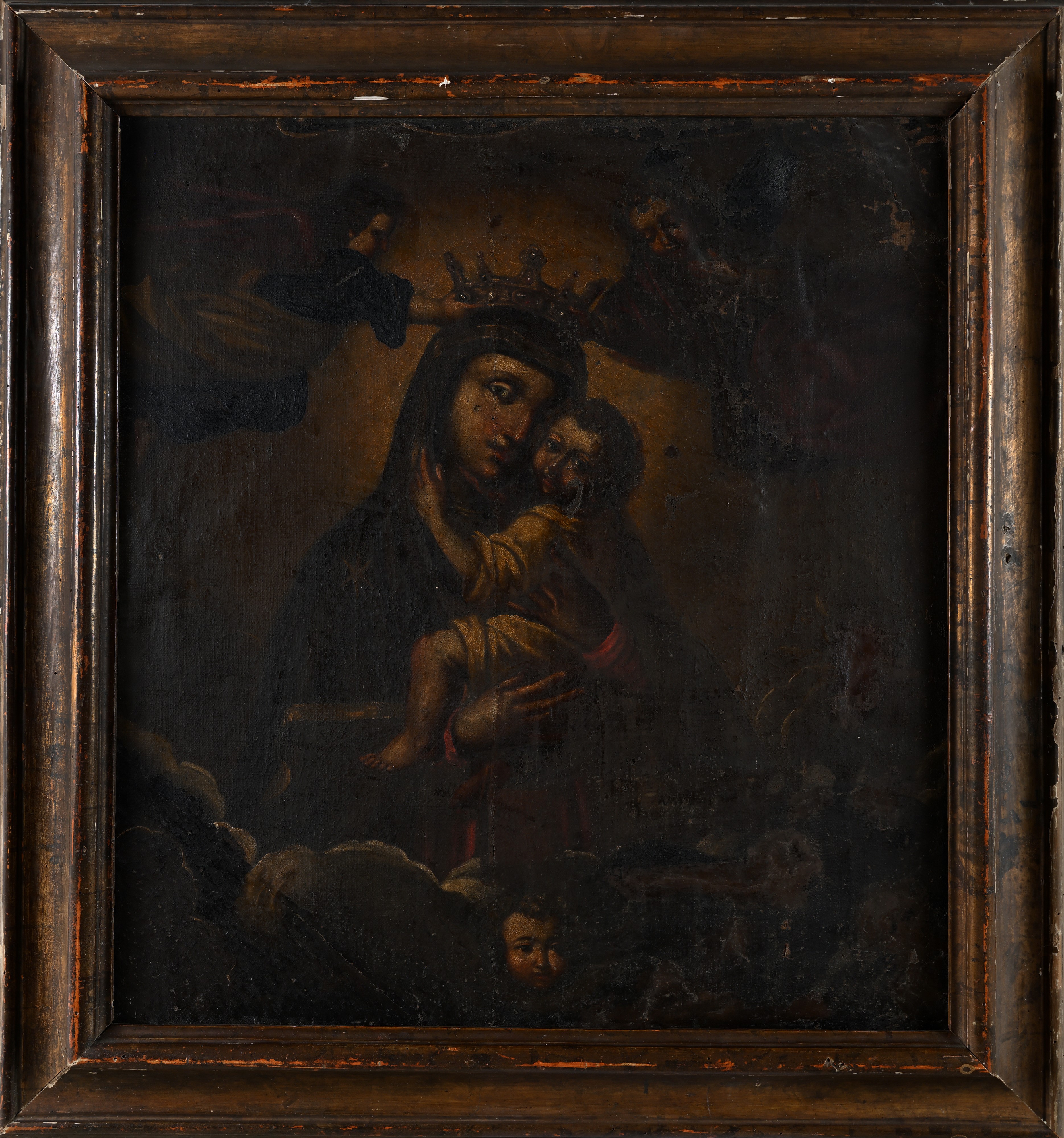 Pittore della Fine del XVIII Secolo - Incoronazione della Madonna col Bambino, olio su tela