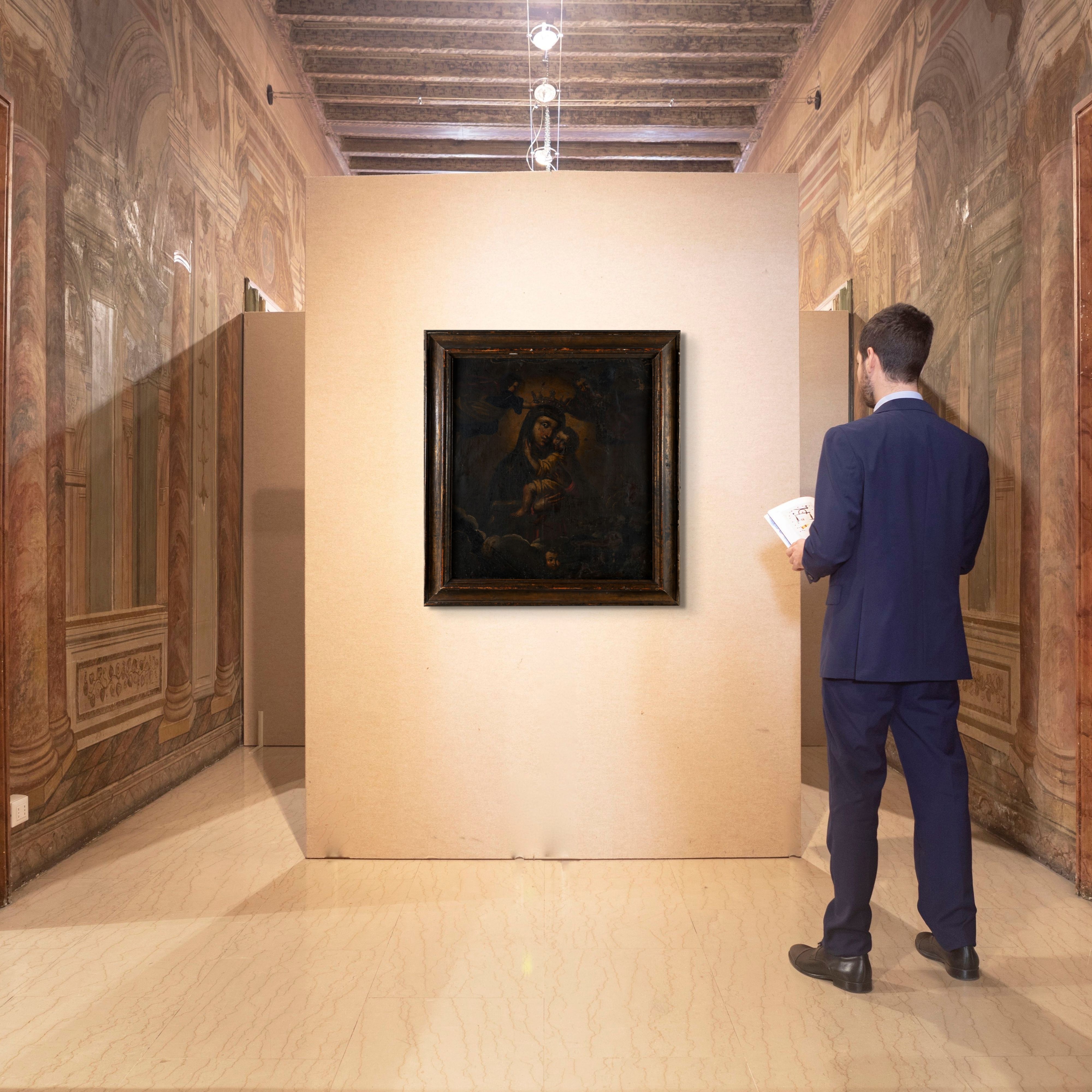 Pittore della Fine del XVIII Secolo - Incoronazione della Madonna col Bambino, olio su tela