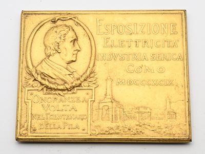 Placchetta in bronzo, Esposizione elettrica Como 1899