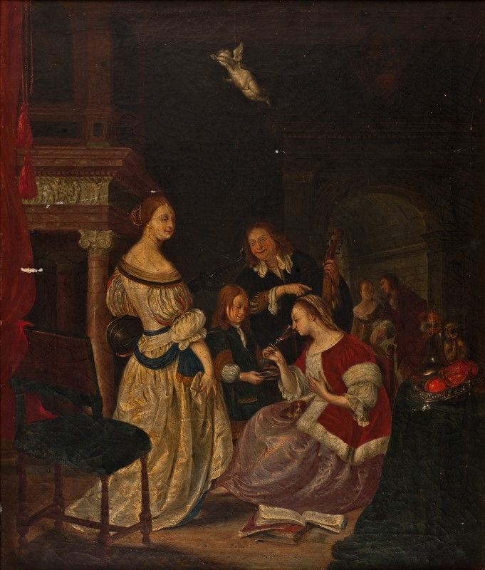 Frans Van Mieris - Scena di Interno