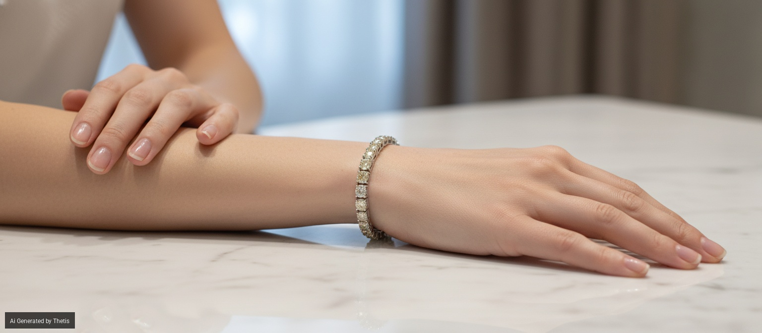 Bracciale tennis in oro e brillanti