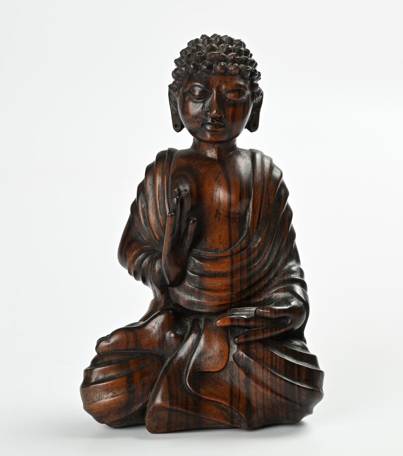 Buddha in legno asiatico, XX secolo
