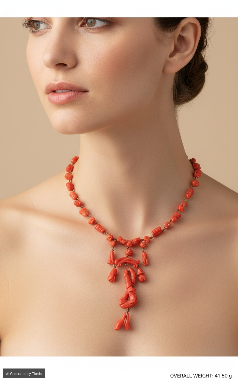 Pettorale in oro, corallo.