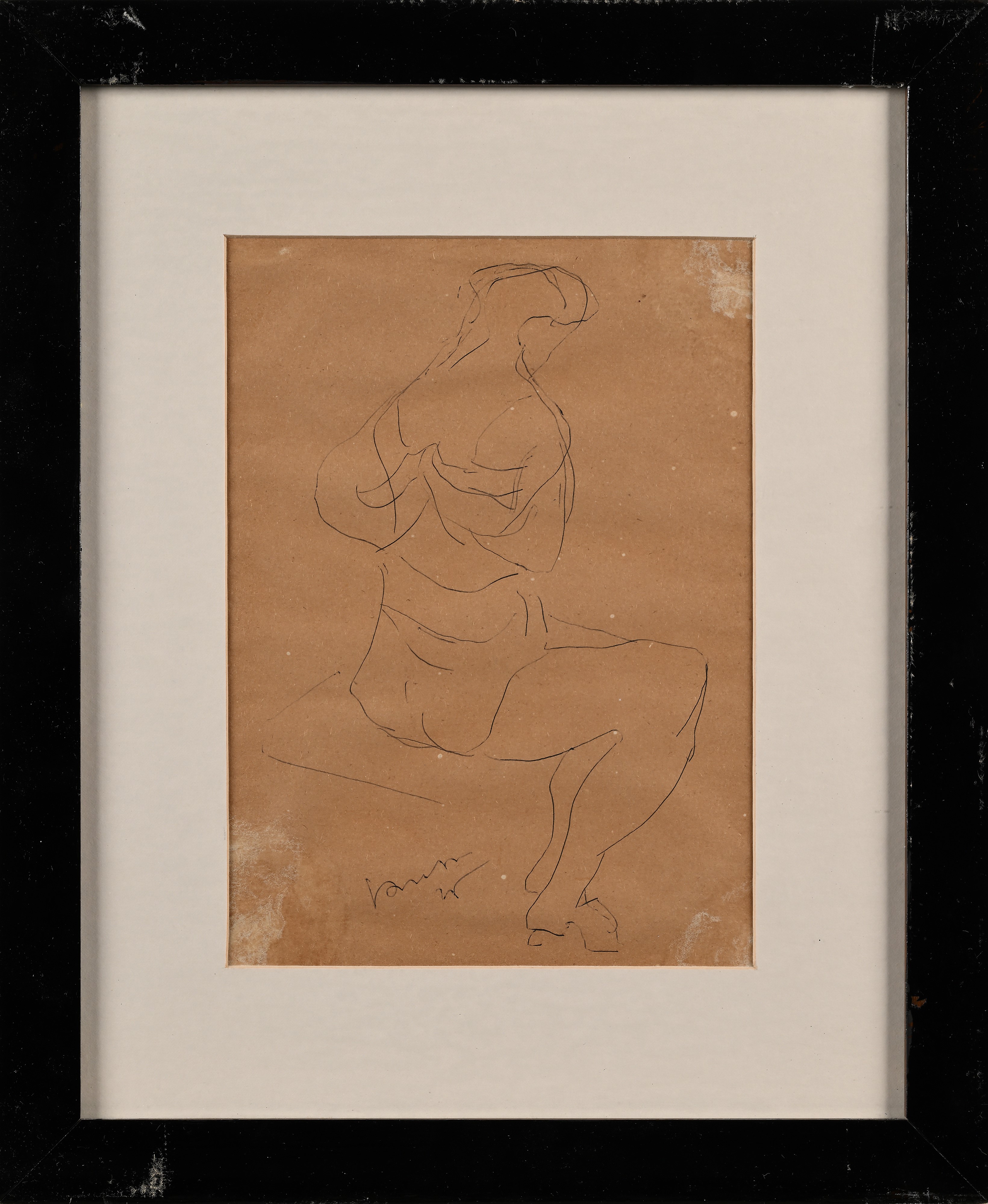 Lucio Fontana - Figura femminile, inchiostro nero su carta (1946)