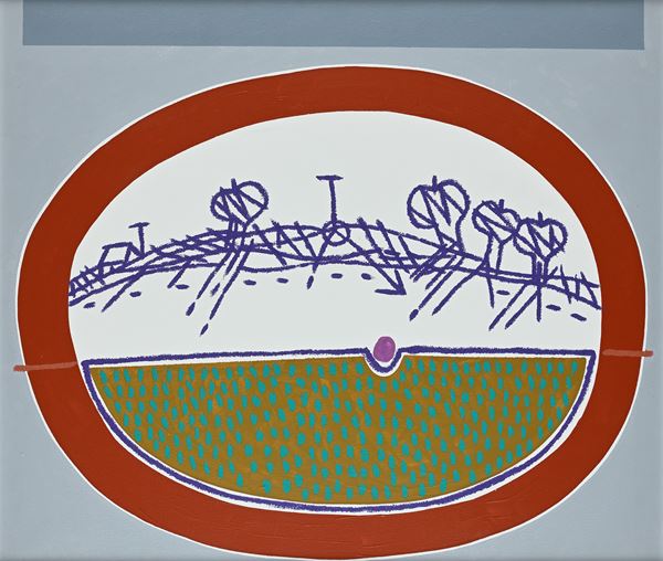 Concetto Pozzati - Impossibile paesaggio dal retrovisore