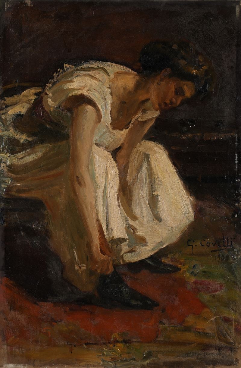 Giovane donna in un interno