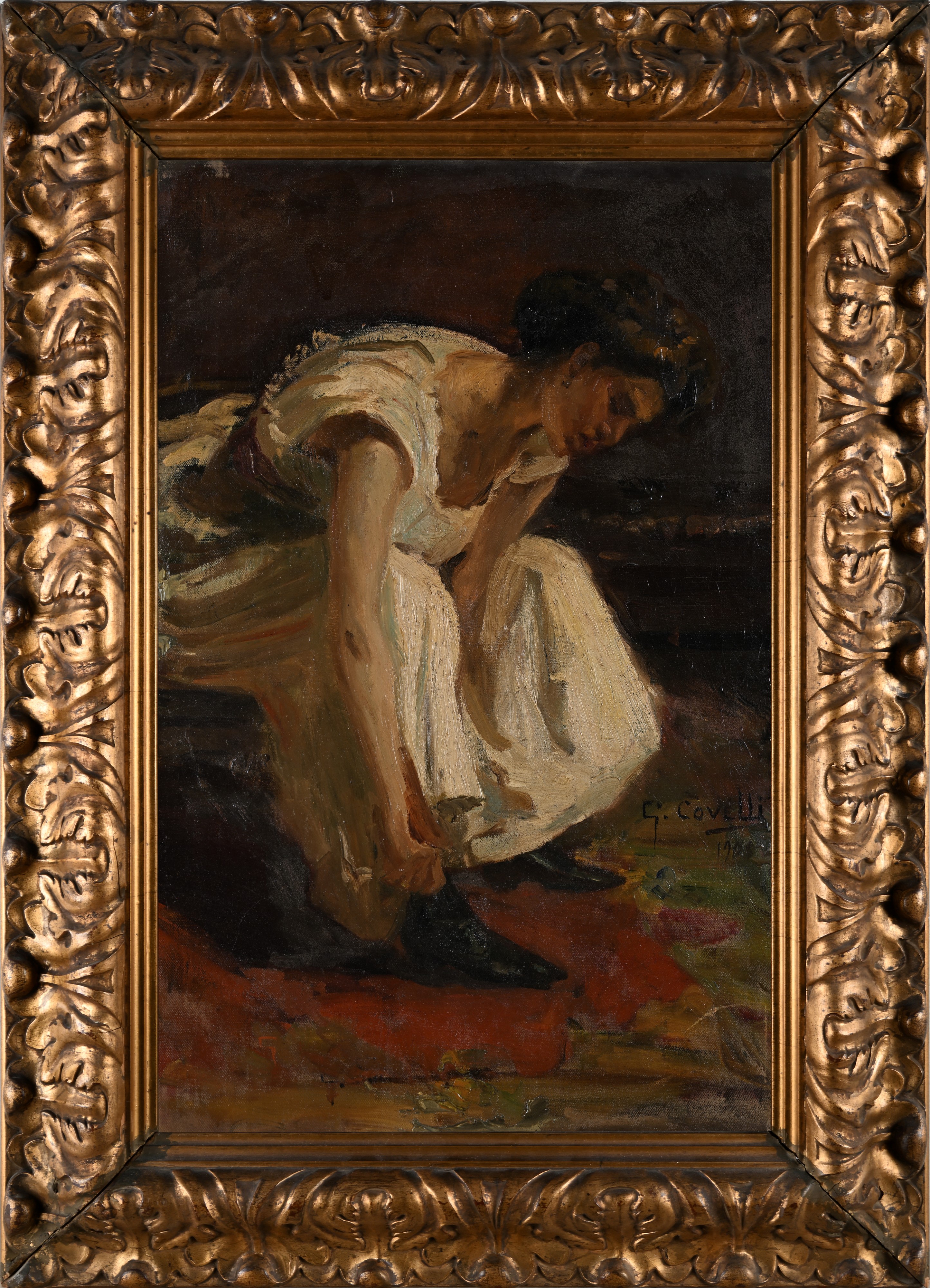 Giovane donna in un interno