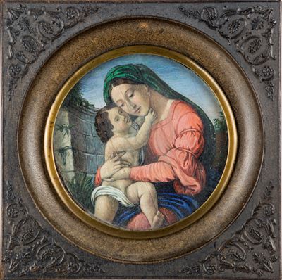 Madonna col Bambino, miniatura circolare