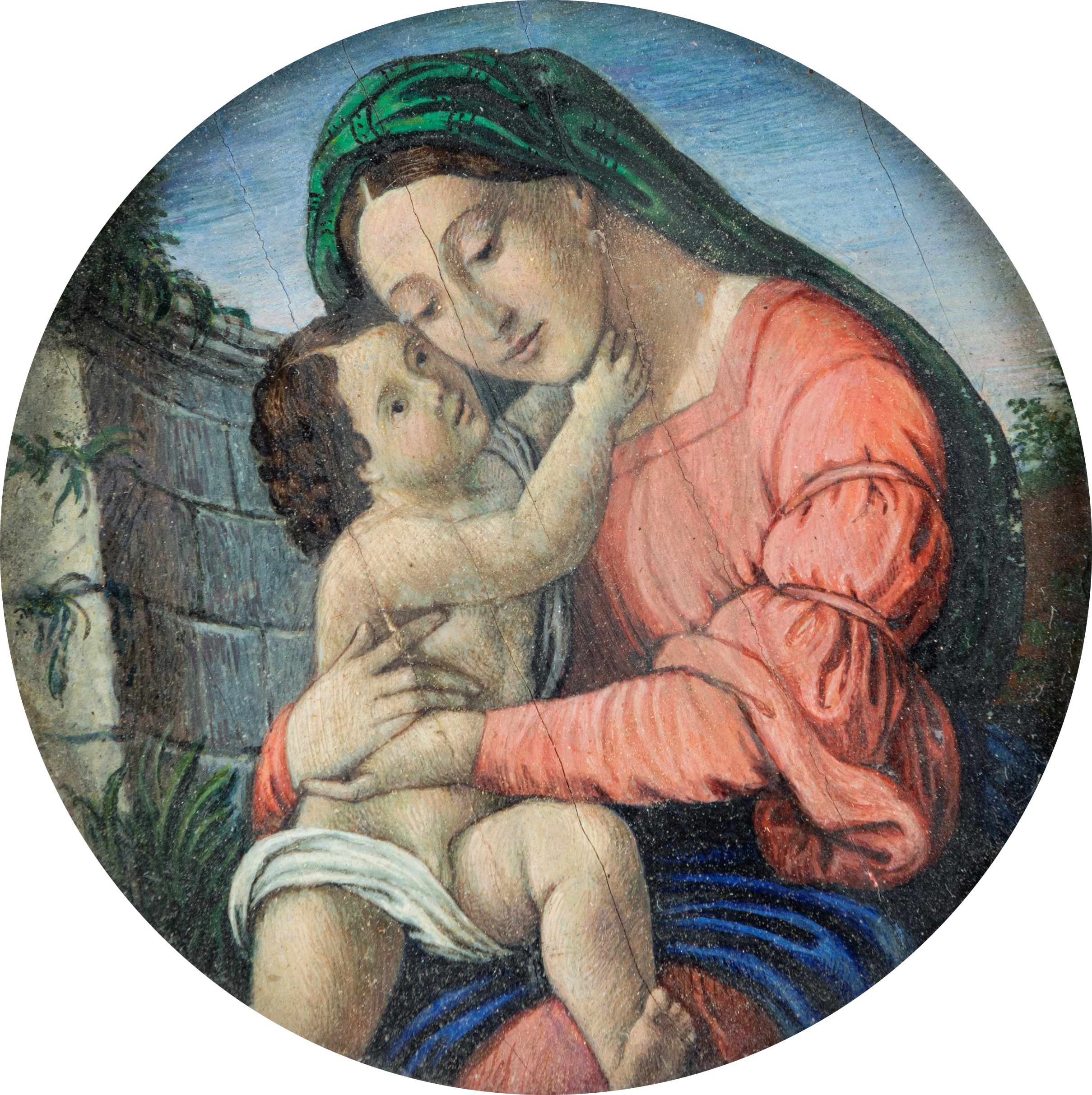Madonna col Bambino, miniatura circolare