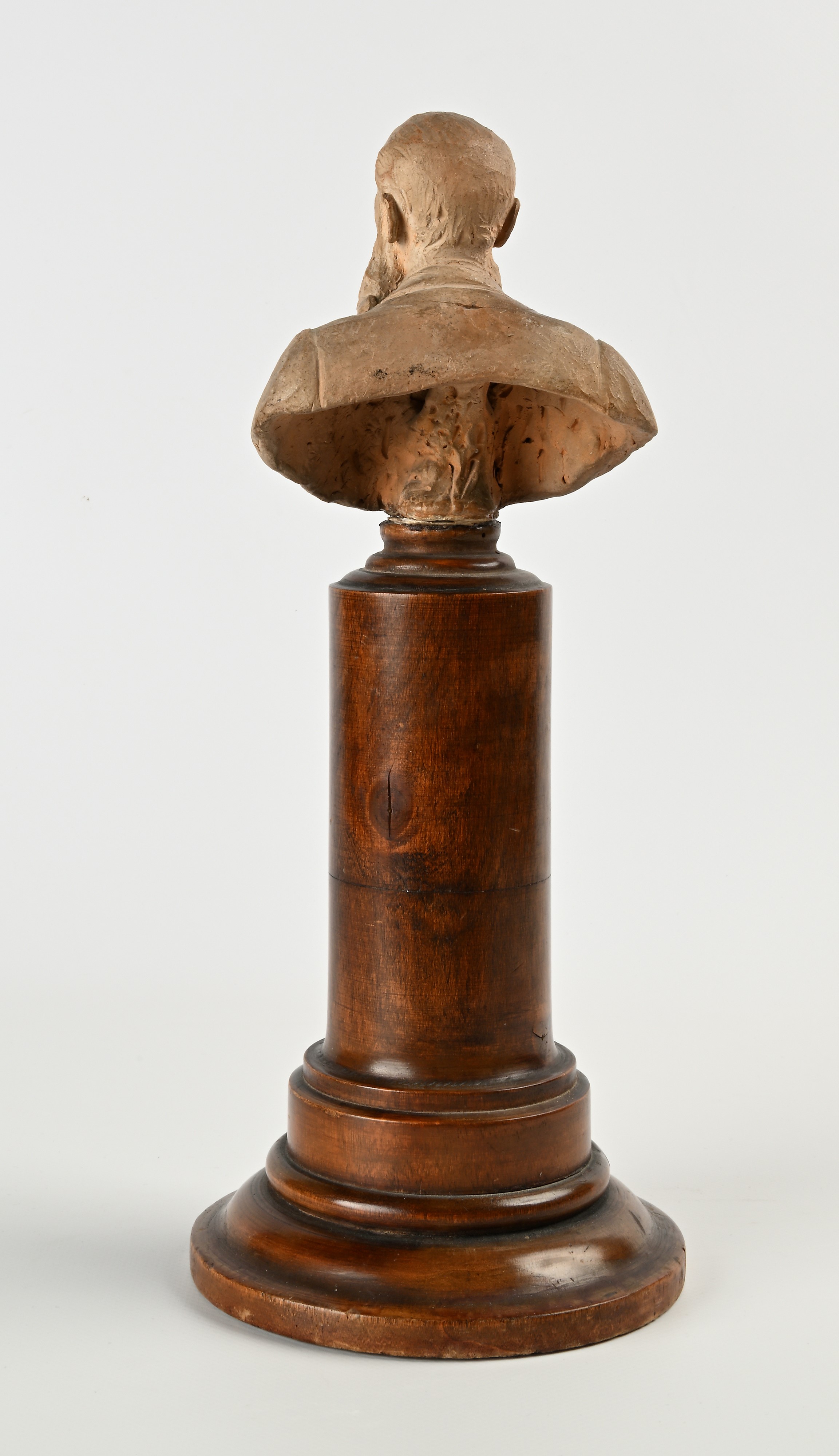 Ritratto dell'Imperatore Francesco Giuseppe I d'Austria, busto in terracotta con base cilindrica ...
