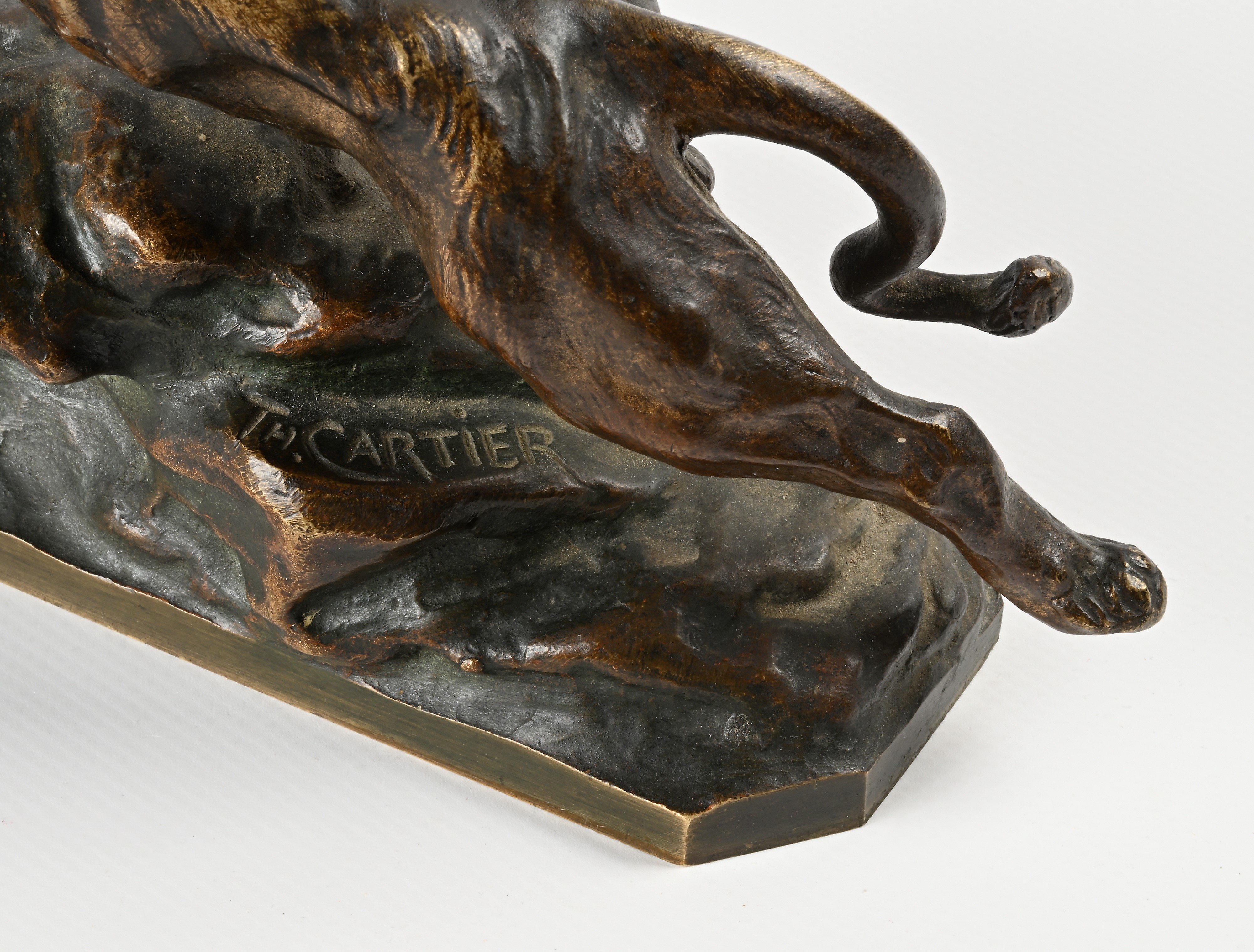 Thomas François Cartier - Pantera ruggente, scultura in bronzo