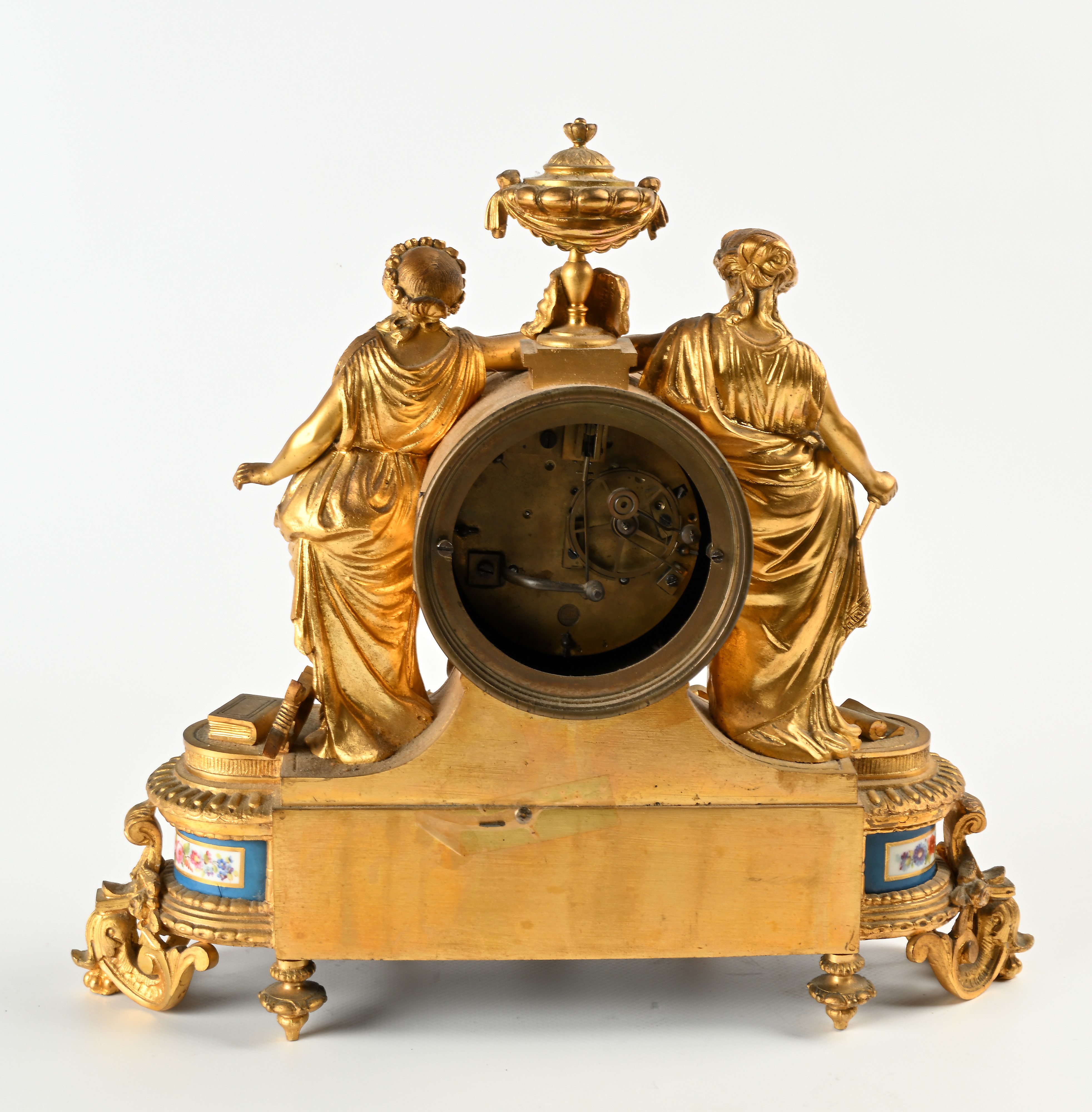 Orologio da tavolo in bronzo dorato, Francia, XIX secolo