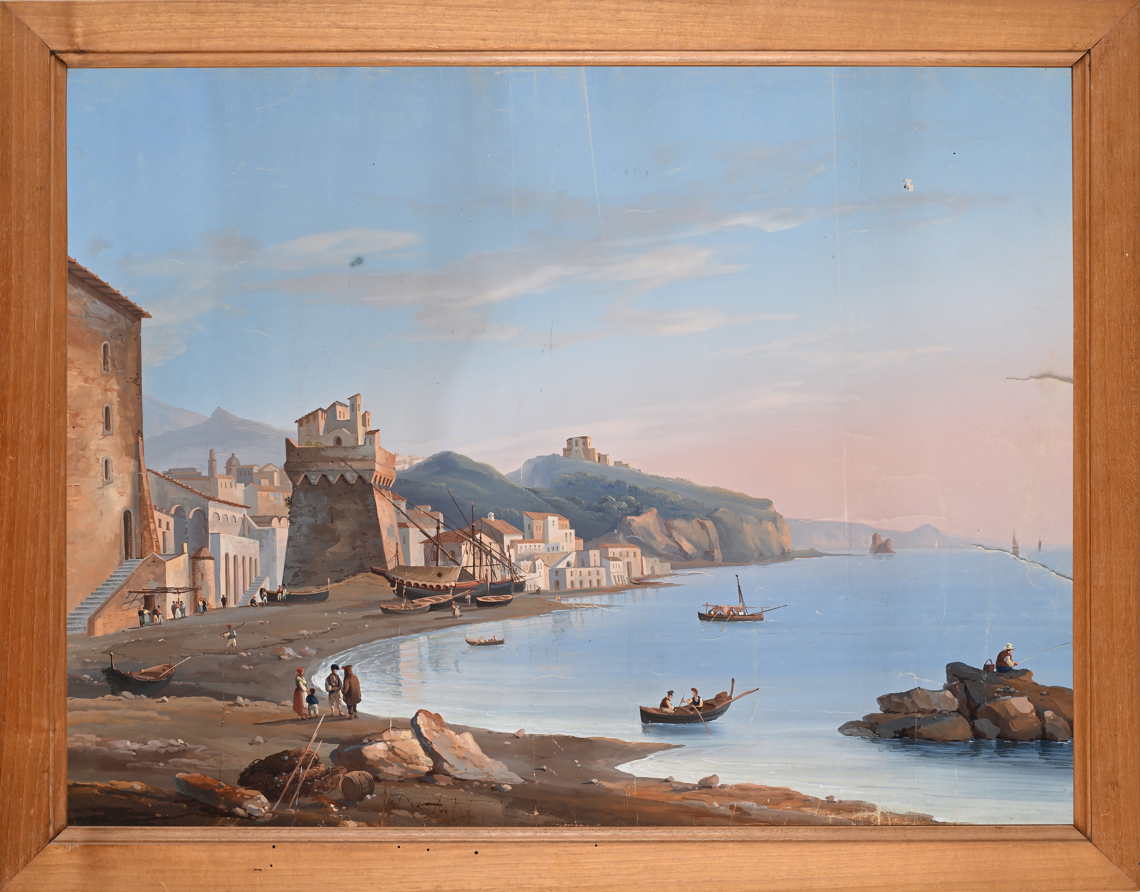 a) Marina di Vietri e la torre Vito Bianchi b) Ospizio a Pozzuoli