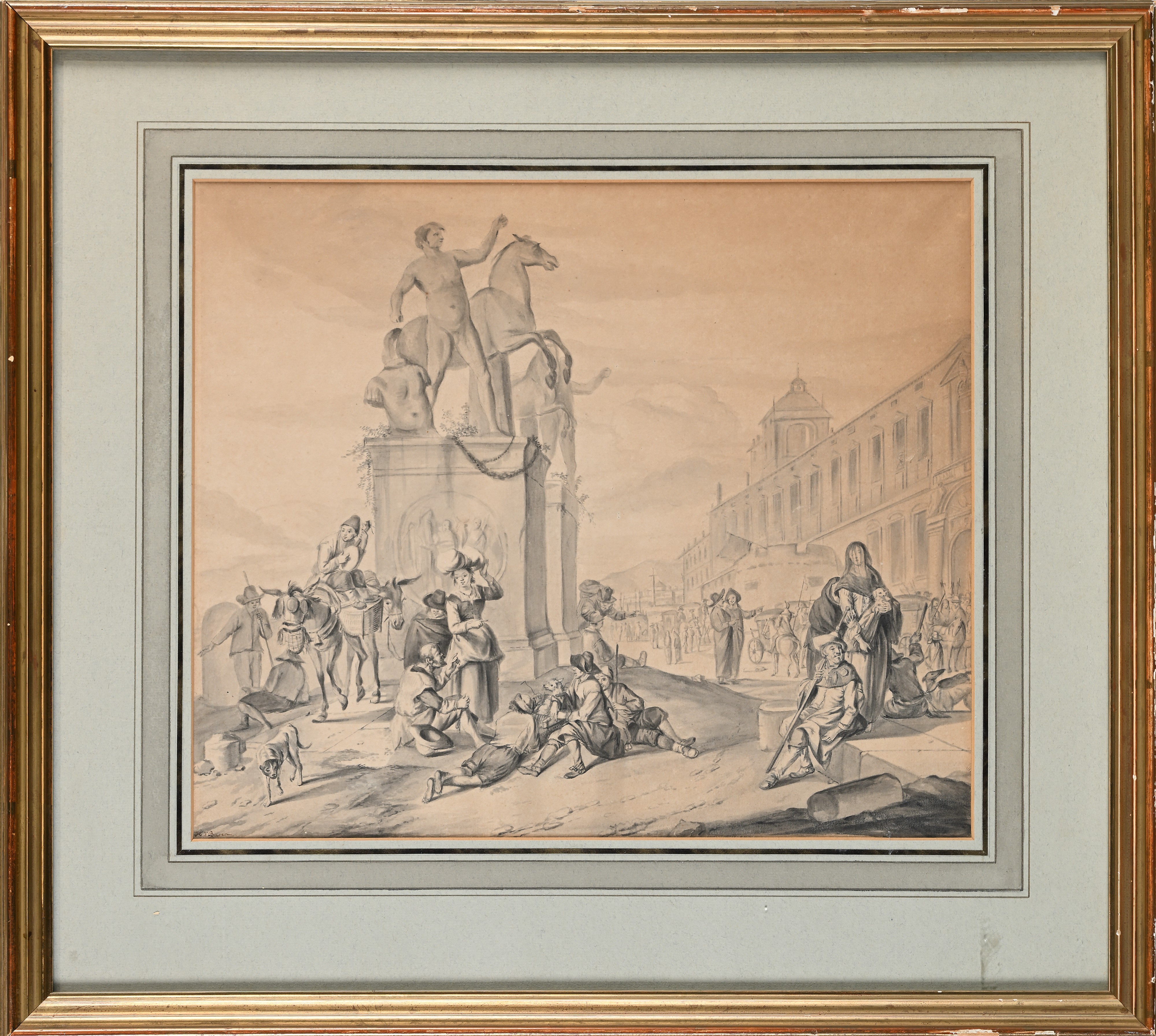 Veduta di Piazza del Quirinale da Johannes Lingelbach
