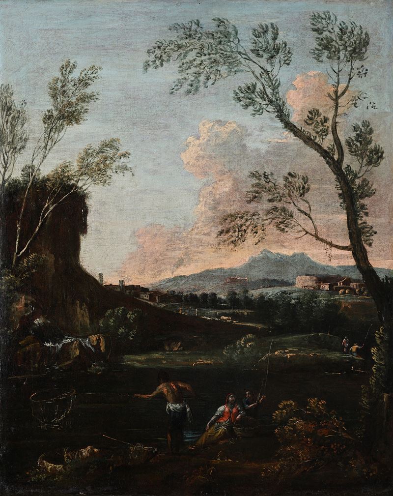Antonio Diziani - Paesaggio, olio su tela