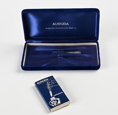 Astuccio originale Aurora per penna stilografica e penna a sfera, argento massiccio 925/000, con ...