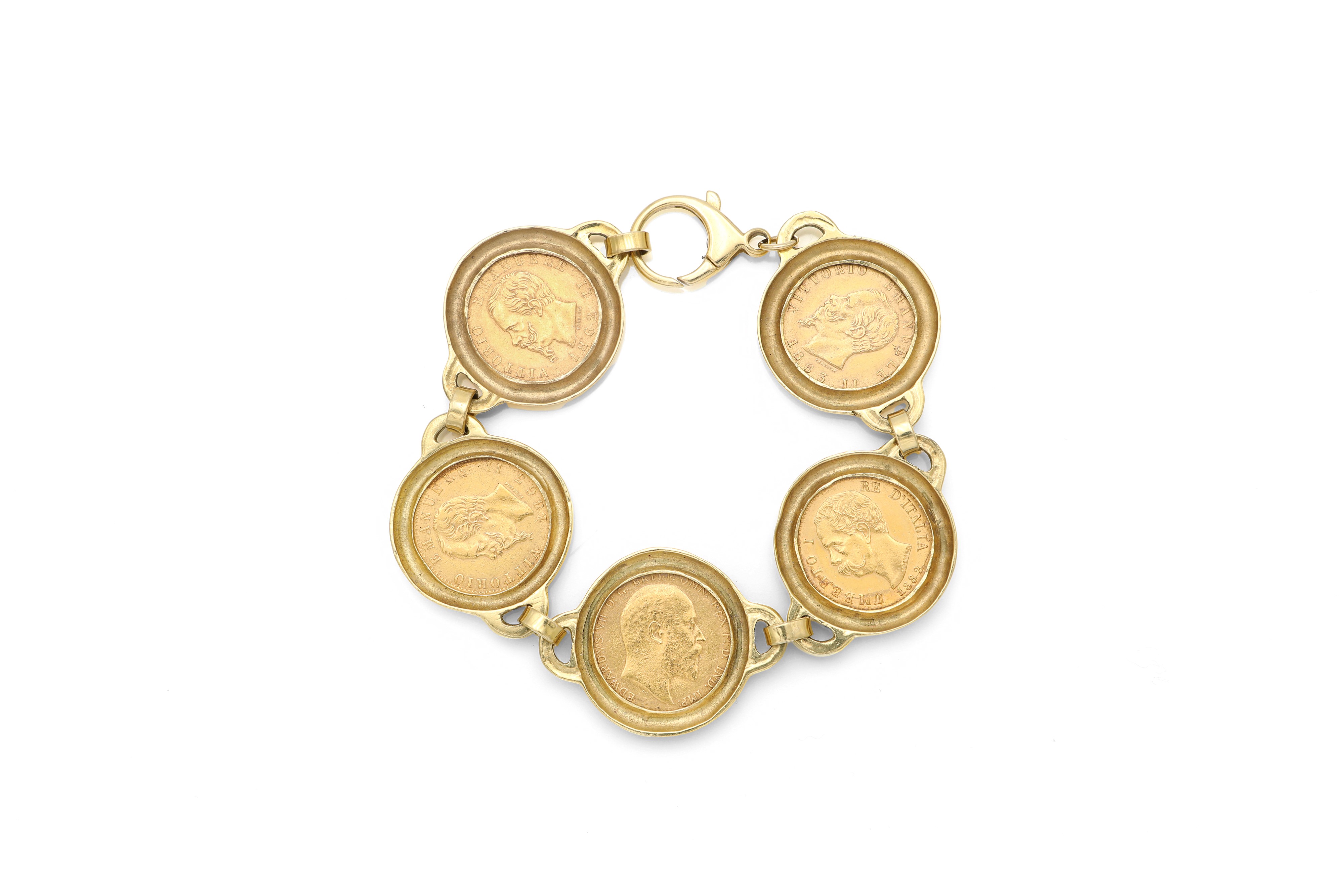 Bracciale in oro con marenghi