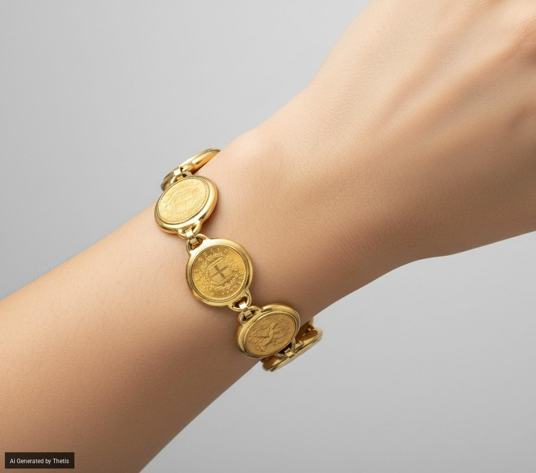 Bracciale in oro con marenghi