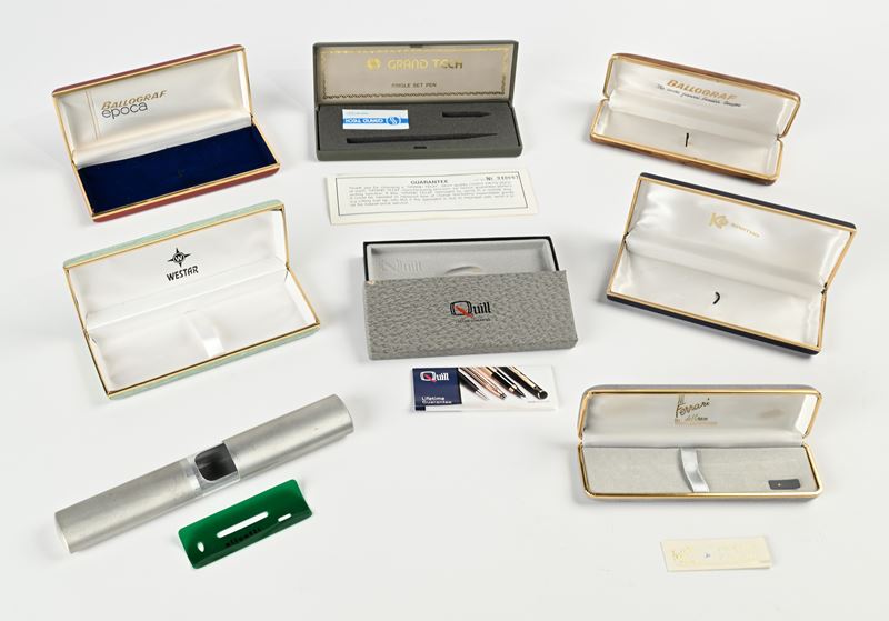 WATERMAN, Olivetti, Ballograf e altri astucci originali per penne da collezione, anni '70/'90