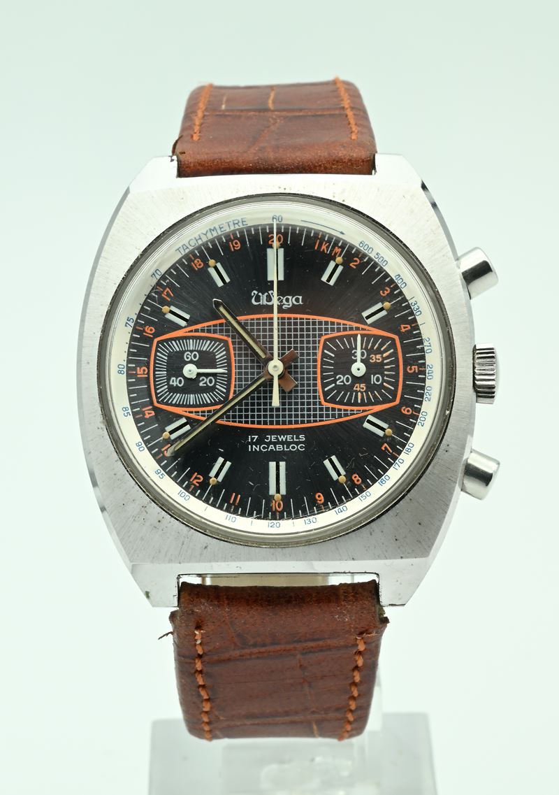 Wega 2250 - Orologio da polso cronografo da uomo con meccanismo a carica manuale ETA 7733. Cassa ...