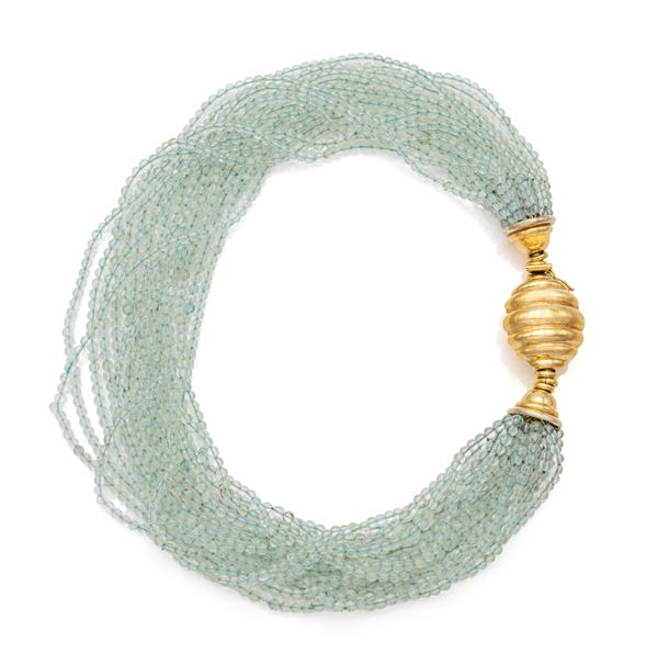 Collana in acquamarine e oro