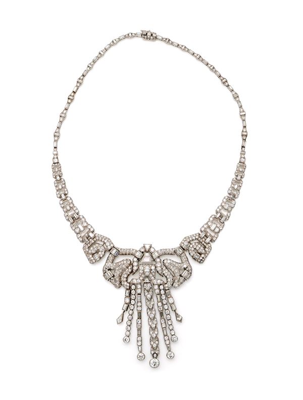 Pettorale francese in platino e brillanti