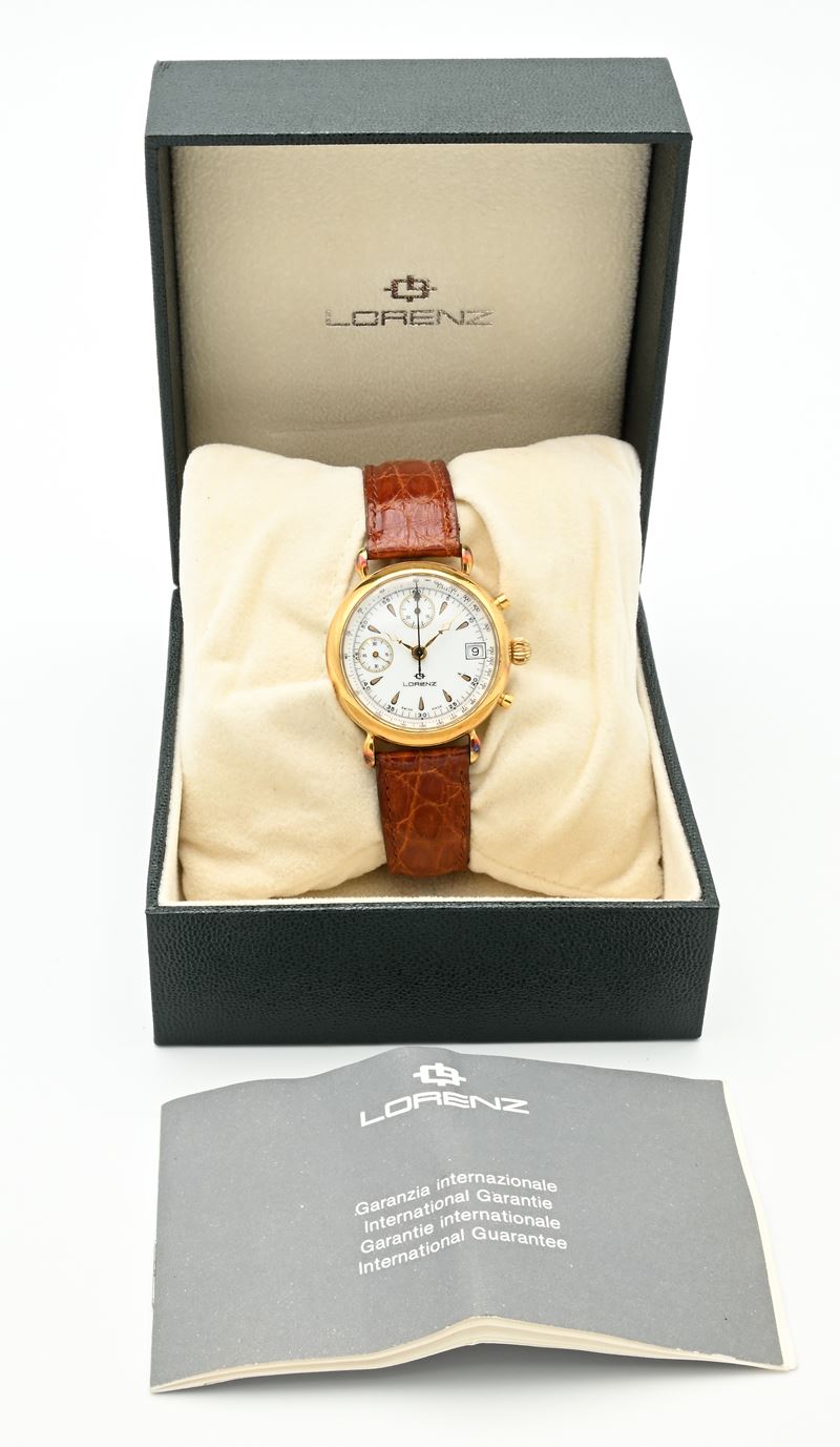 Lorenz 10847 - Orologio da polso cronografo con meccanismo Eta Valjoux 7765 da uomo in metallo pl...