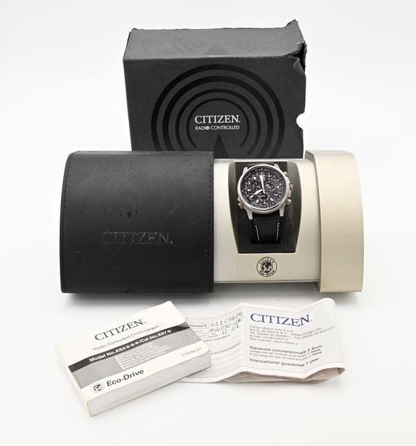Citizen Pilot Eco Drive Promaster Titanium AS4050-51E (E670 S043603) Radio Controlled - Orologio da polso cronografo con datario radio controllato da uomo in titanio