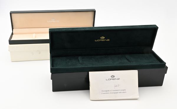 2 Astucci Lorenz per orologi da polso. Con contro scatole