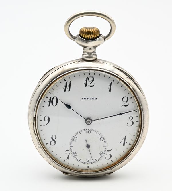 Zenith Grand Prix Paris 1900 - Orologio da tasca con scappamento ad ancora remontoir da uomo in argento 800/000. Spirale Breguet