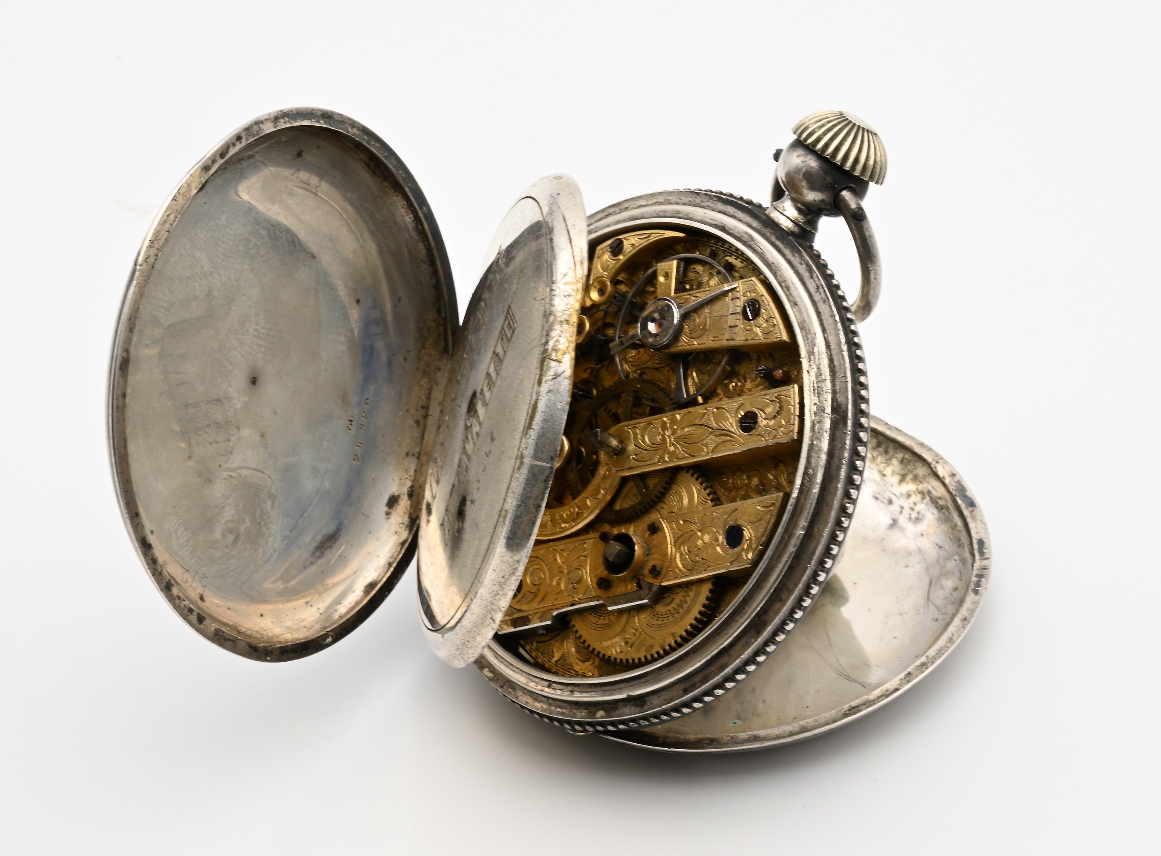 A. Lavallette Locle - Orologio da Tasca Savonette Remontoir in Metallo Argentato
