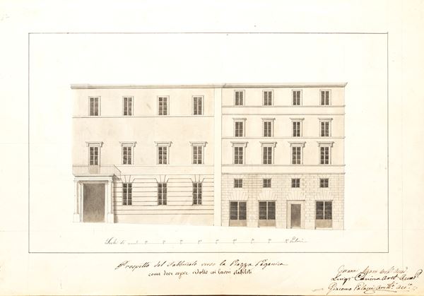 Prospetto del Fabbricato verso la Piazza Paganica
