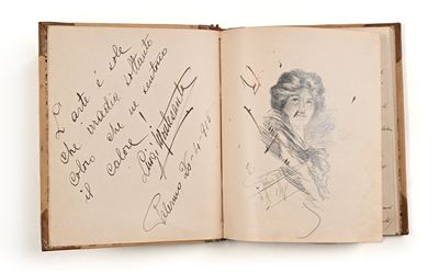 Album di disegni e testi, tecniche miste su carta