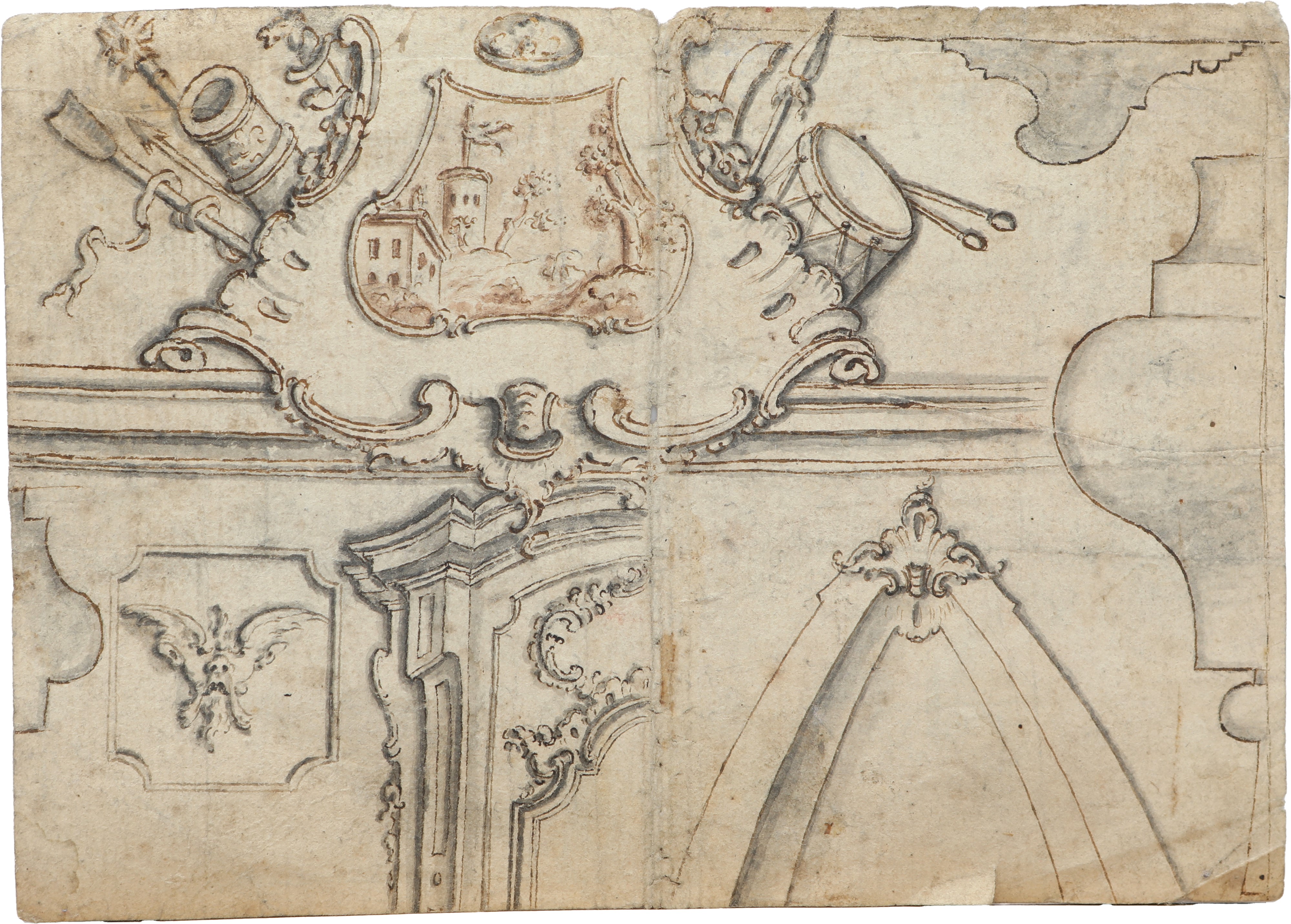 Recto: Studio di Cornice - Verso: Studio di fregio architettonico
