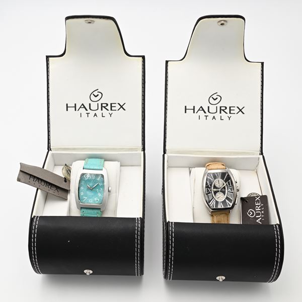 Haurex Jack e Kaleidos - 2 Orologi da polso al quarzo unisex in acciaio (Cronografo con datario) ed in alluminio  (anni 2000)  - Asta  ASTA A TEMPO - Orologi da Polso, da Tasca e Accessori - Casa d'Aste Arcadia