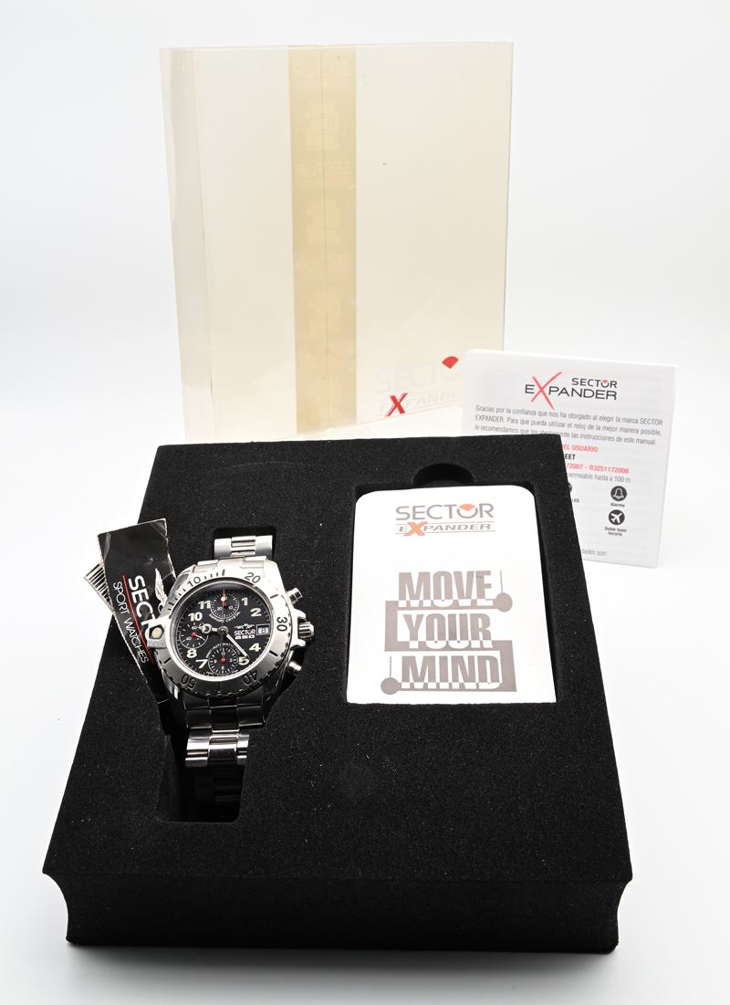 Sector - Orologio da polso cronografo automatico da uomo in acciaio con bracciale in acciaio in a...