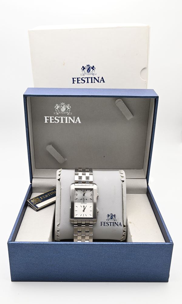 Festina 6624/1 - Orologio da polso al quarzo GMT Double time da uomo in acciaio con bracciale in acciaio originale