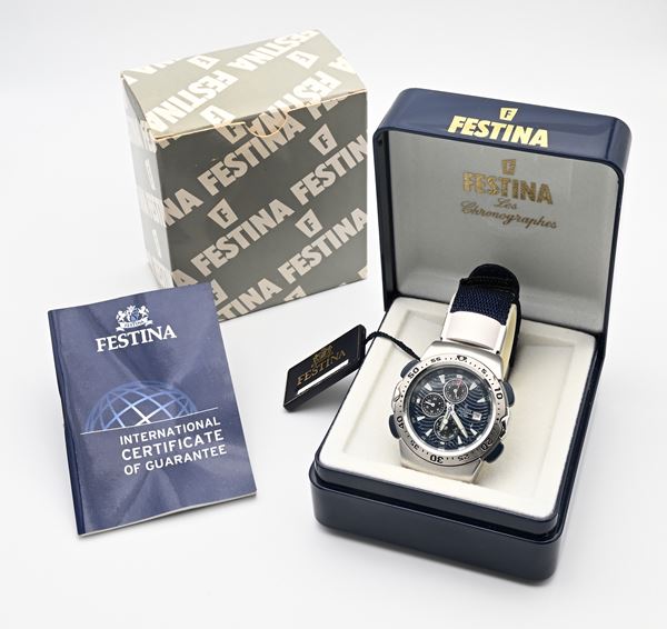 Festina Chronograph Alarm F16273/1 - Orologio da polso Cronografo con datario e sveglia al quarzo da uomo in acciaio