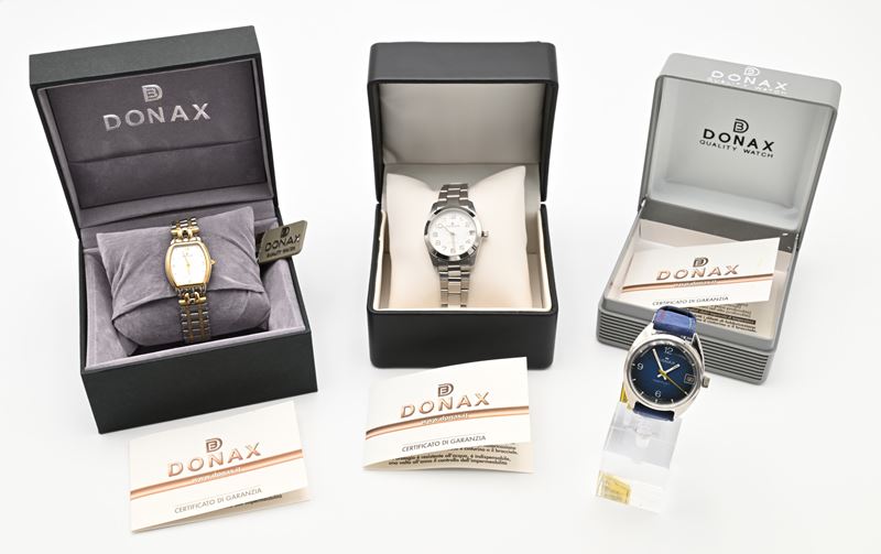 Donax - 3 Orologi da Polso (1 Automatico, 1 Manuale Incabloc e 1 al Quarzo) Unisex e da Donna (2 ...