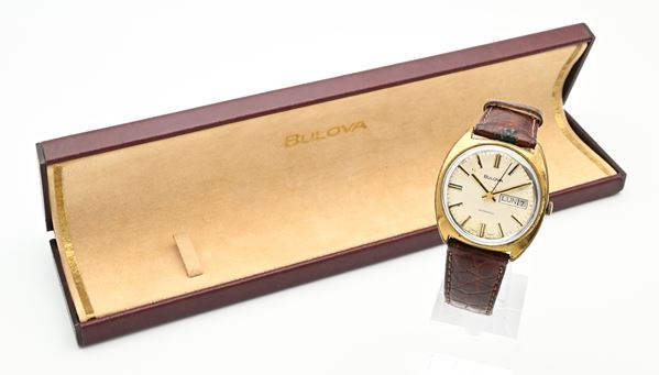 Bulova Automatic Ref. 7532-1 - Orologio da polso automatico con giorno e data da uomo. Cassa M.R.P. in metallo placcato in oro giallo 20M con fondello in acciaio