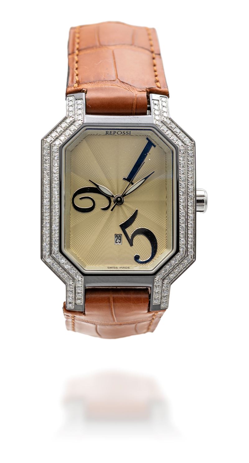 Repossi, orologio da polso in acciaio e brillanti