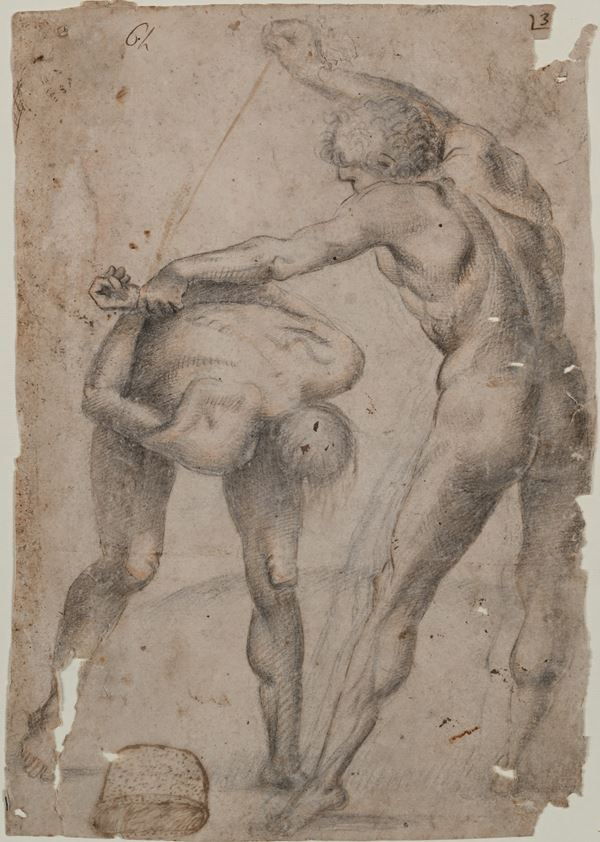 Studio di lotta tra figure