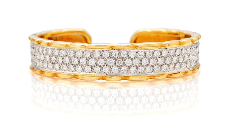 Bracciale semirigido in oro e brillanti